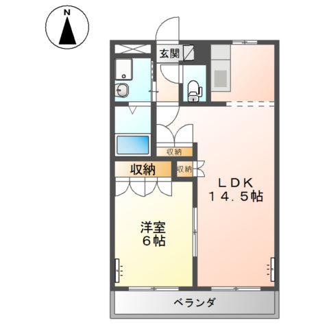 パークハイム(1LDK/1階)の間取り写真
