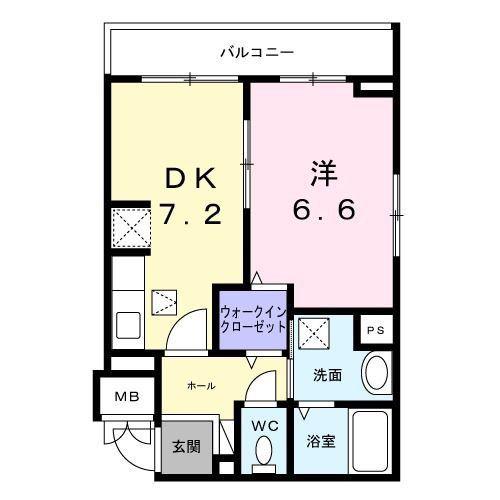 LES AILES‐レゼル‐(1DK/1階)の間取り写真