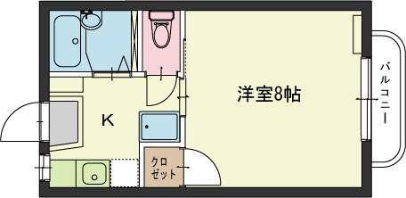 片岡コーポ E(1K/1階)の間取り写真