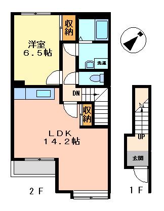 ウィステリア(1LDK/2階)の間取り写真
