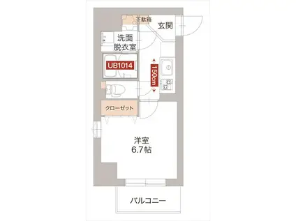 遊楽の杜(1K/3階)の間取り写真