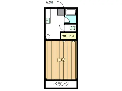 ドミトリ坂野(1K/2階)の間取り写真