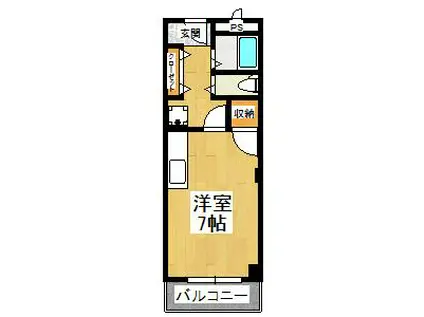 キューデンス21B棟(ワンルーム/3階)の間取り写真