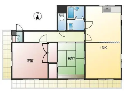 フジミビル(2LDK/3階)の間取り写真