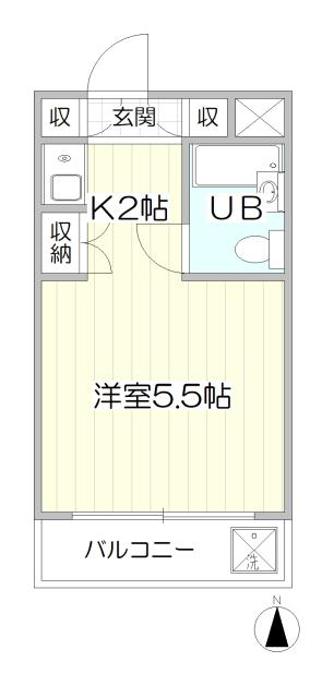 エトワール子安町(1K/4階)の間取り写真