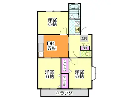 リバーサイドマンション(3DK/3階)の間取り写真