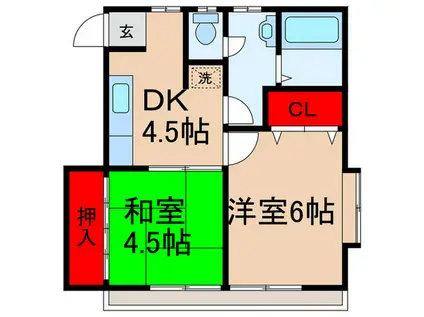 塚本 ハウス(2DK/1階)の間取り写真