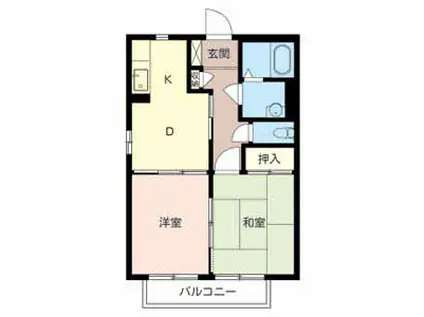 アコールII(2DK/2階)の間取り写真