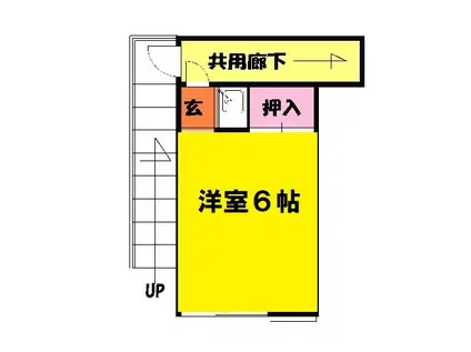長谷川アパート(1K/2階)の間取り写真