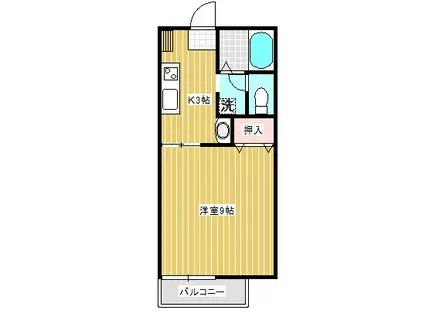 モンシェリ(1K/1階)の間取り写真