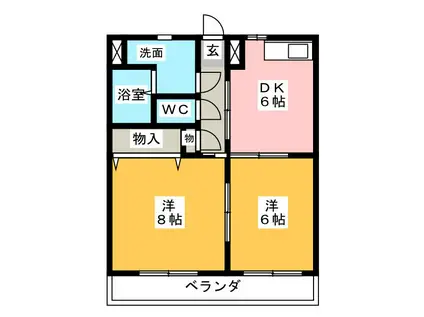 リアライズ掛川II(2DK/4階)の間取り写真