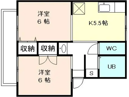 フルースハイム(2K/2階)の間取り写真