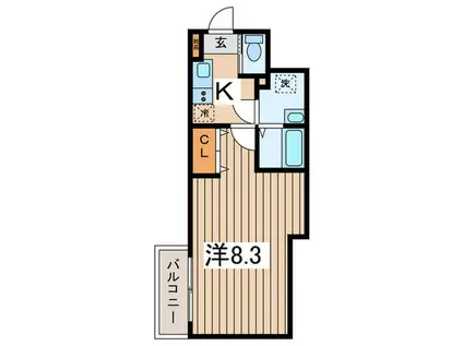 ベイルーム横浜瀬谷(1K/1階)の間取り写真