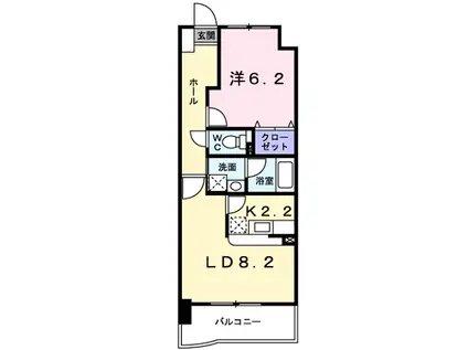 ネオ筥松(1LDK/8階)の間取り写真