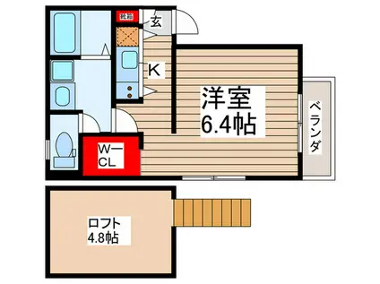グランニール稲毛東II(1K/3階)の間取り写真