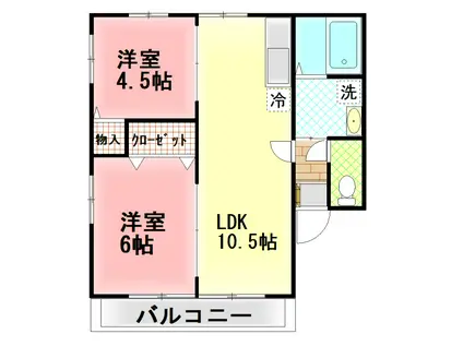 ウィンビレッジ(2LDK/1階)の間取り写真