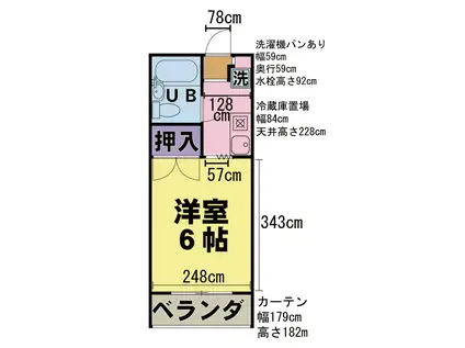 コーポ不二越(1K/1階)の間取り写真