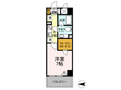 フィーノ武蔵小杉(1K/2階)の間取り写真