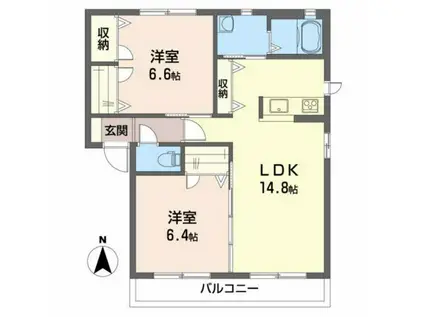 シャーメゾン・いずみの A棟(2LDK/2階)の間取り写真