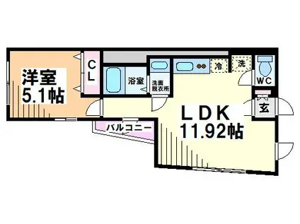 ボウ ベルズ ハウス笹塚(1LDK/4階)の間取り写真
