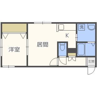 セカンドアベニューB(1LDK/4階)の間取り写真