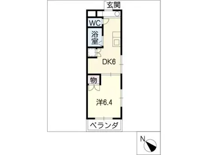 ユニオンハイツ日比野(1DK/4階)の間取り写真