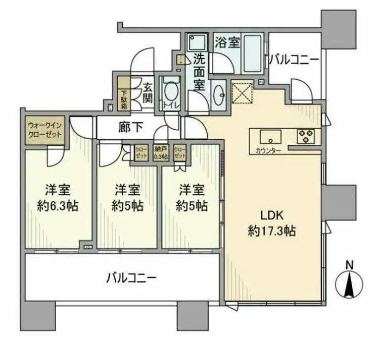 シティタワー武蔵小杉 6階階 間取り