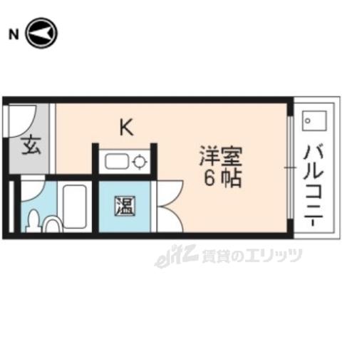 京都今出川レジデンス(1K/6階)の間取り写真