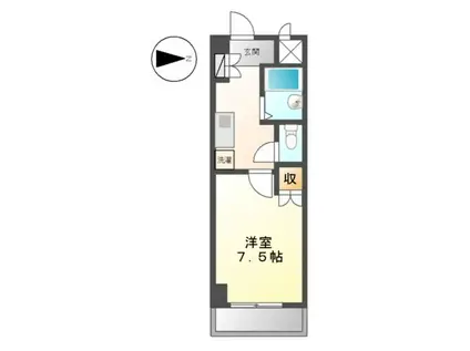 アネックスフジヤII(1K/1階)の間取り写真