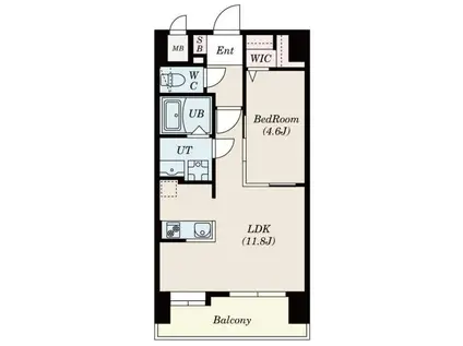 S-RESIDENCE久留米六ツ門ABRイーストI(1LDK/9階)の間取り写真