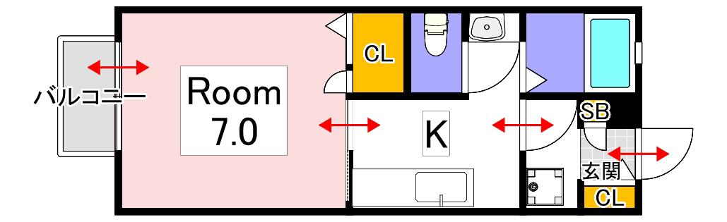 アンテリジャン小川(1K/2階)の間取り写真