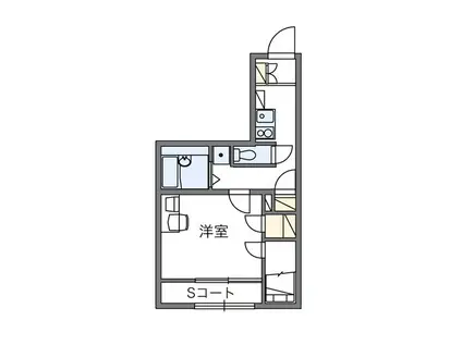 レオパレスMELODEY(1K/2階)の間取り写真