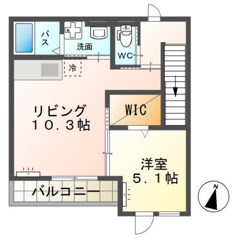 クレアーレ(1LDK/2階)の間取り写真