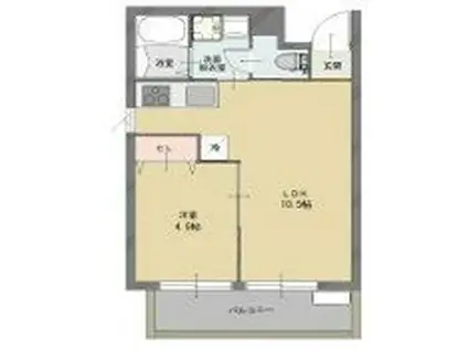 プレミール小野王子町(1LDK/4階)の間取り写真