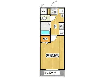 セジュール中島(1K/4階)の間取り写真