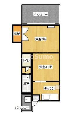 マンションまさ(2K/5階)の間取り写真