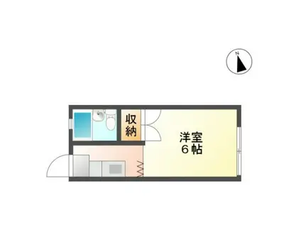 ハイツ梅(1K/2階)の間取り写真