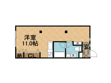 セブンステイヤーズ(ワンルーム/1階)の間取り写真