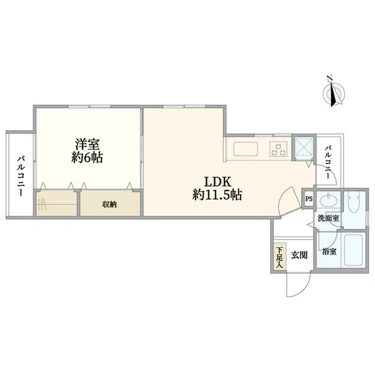 白鳳マンション中野新橋 2階階 間取り