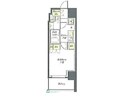 プライムメゾン板橋(1K/13階)の間取り写真