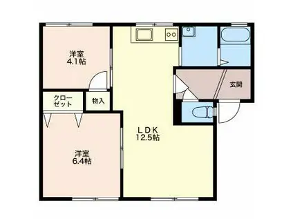 PETER RABIT PLAZA M(2LDK/1階)の間取り写真