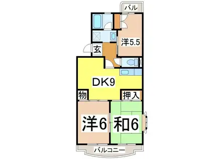 クレールオオタケ(3LDK/4階)の間取り写真
