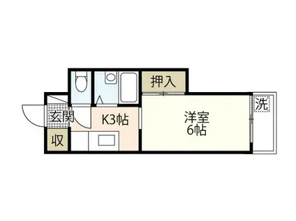 峰ガーデン(1K/3階)の間取り写真