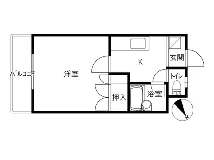 IROHA兼六(1K/2階)の間取り写真