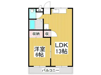 ラビットハウス(1LDK/2階)の間取り写真