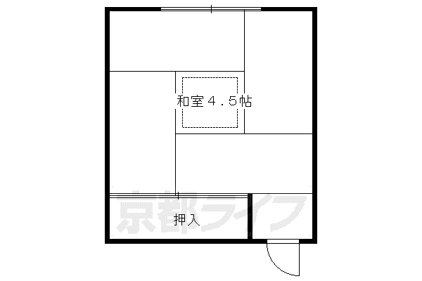下鴨荘(ワンルーム/2階)の間取り写真