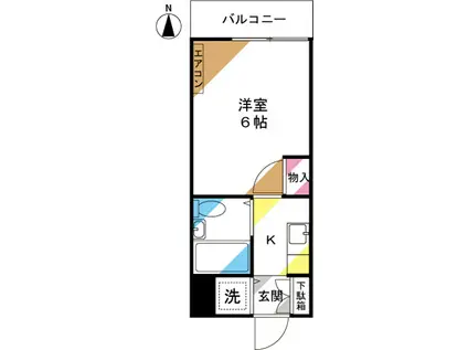 ウインベルソロ土呂第3(1K/1階)の間取り写真