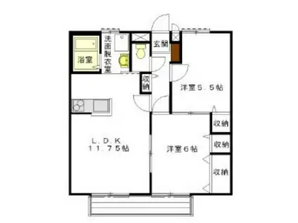 ソレジオ桜ヶ丘(2LDK/2階)の間取り写真