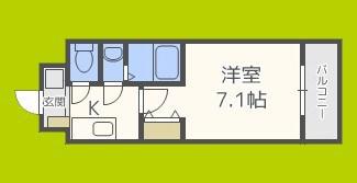 ウインズコート新大阪II(1K/2階)の間取り写真