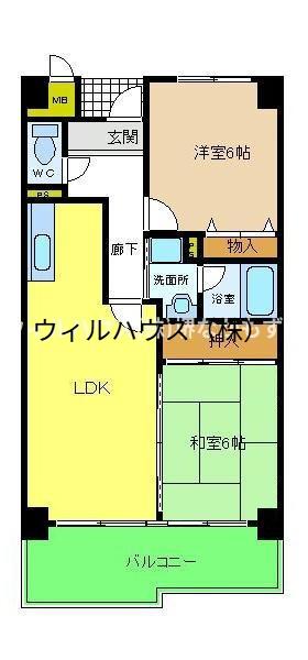 コートグレース(2LDK/3階)の間取り写真